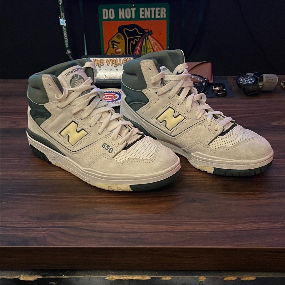 New Balance 650 Sea Salt hi tops